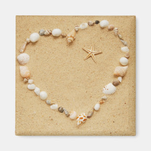 Íman Seashell Heart com Starfish