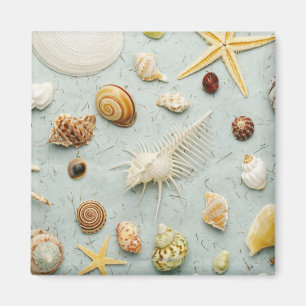 Íman Seashells Assorted no fundo azul
