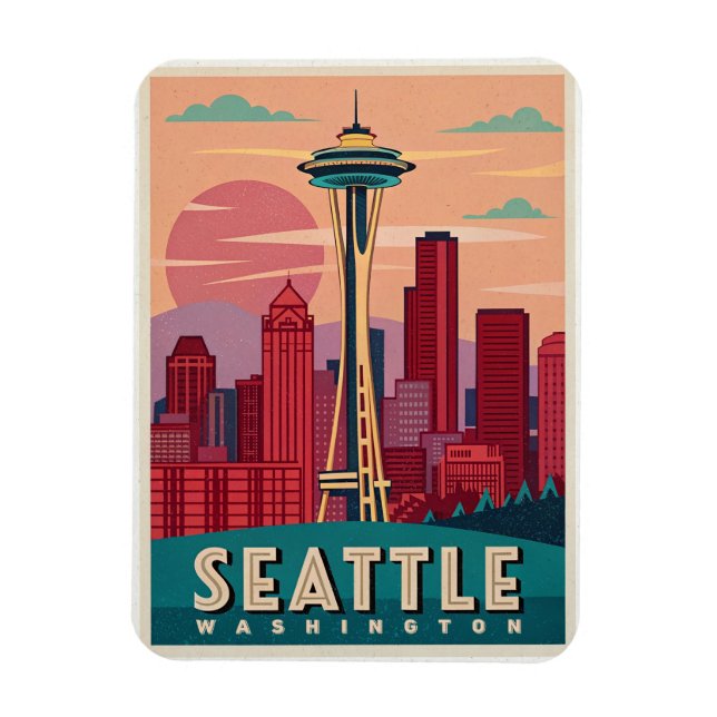 Íman Seattle - Emerald City Skyline (Vertical)