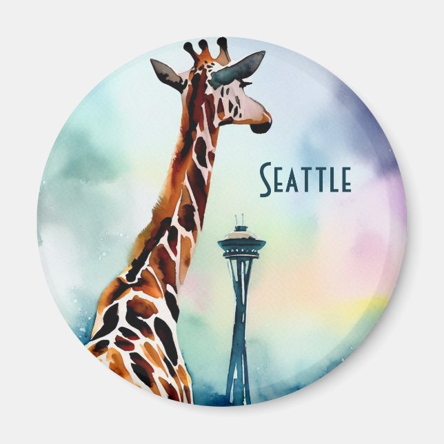 Íman Seattle Giraffe Magnet (Frente)