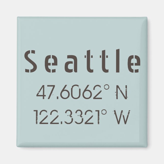 Íman Seattle Latitude e Longitude (Frente)