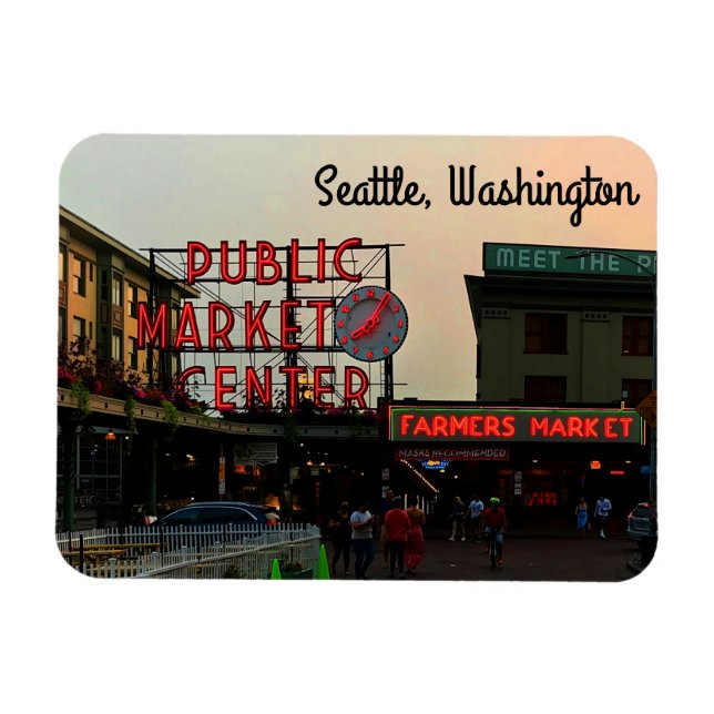 Íman Seattle Public Market Center #1 Magnet (Horizontal)