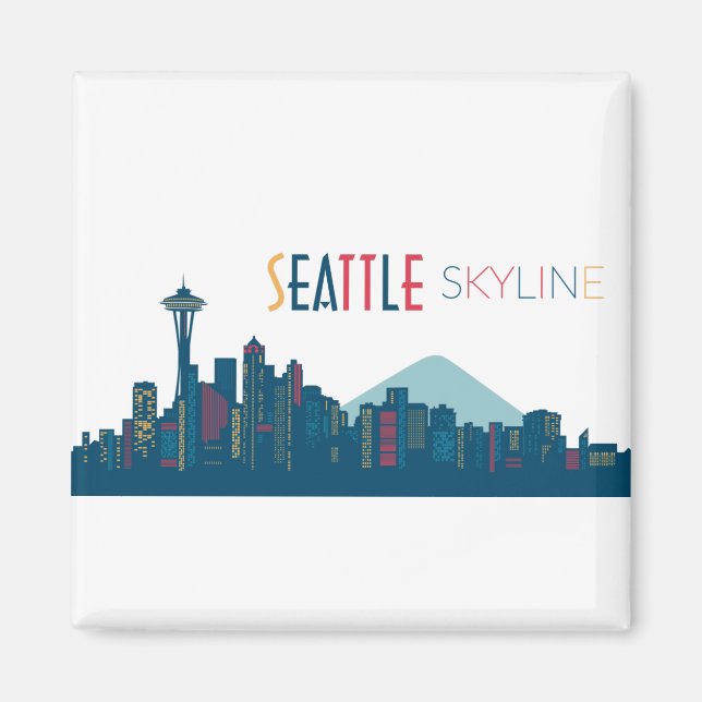 Íman Seattle Skyline Blue (Frente)