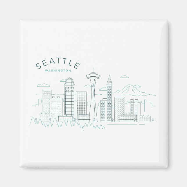 Íman Seattle Skyline Stroke (Frente)