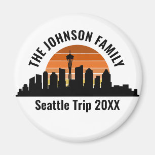Íman Seattle Skyline Sunset Férias Personalizadas da Fa