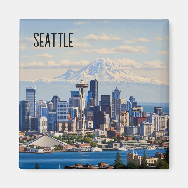 Íman Seattle Washington Mt Rainier (Frente)