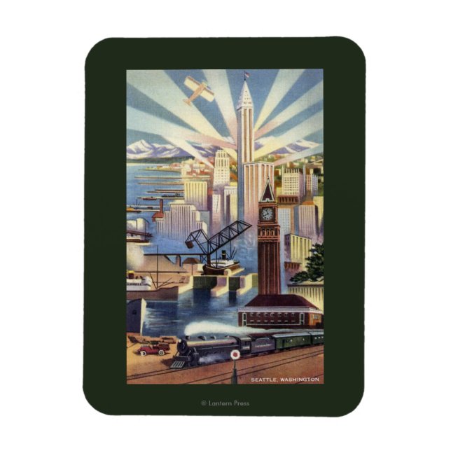 Íman Seattle, Washington - Vista do Centro (Vertical)
