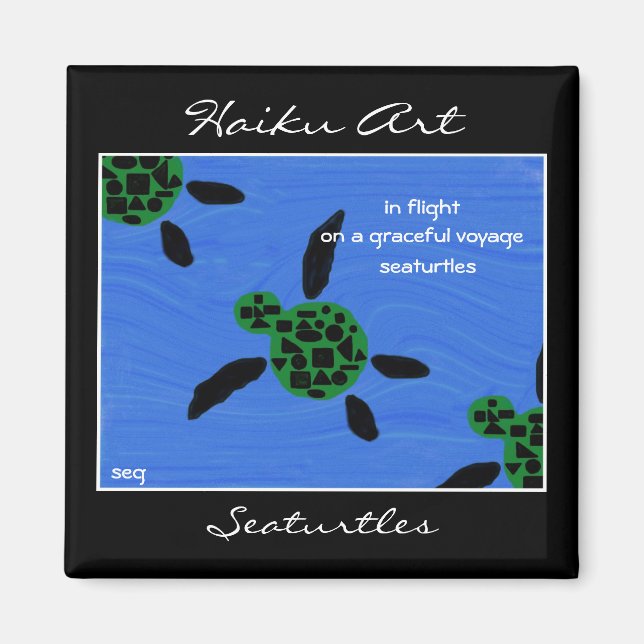 Íman Seaturtles Haiku Art Magnet (Frente)