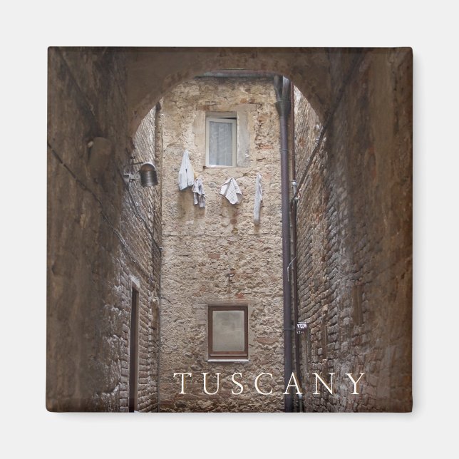 Íman Secagem de roupa no ímã de texto da Toscana (Frente)