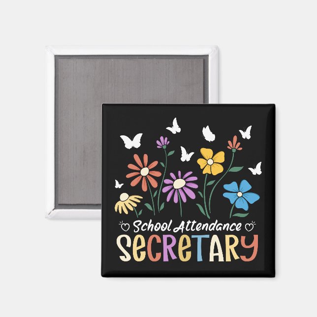 Íman Secretário de Participação Escolar Flores Selvagen (Front/Back)