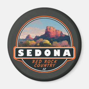 Íman Sedona Arizona Red Rock Country Watercolor Emblem