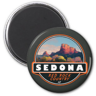 Íman Sedona Arizona Red Rock Country Watercolor Emblem
