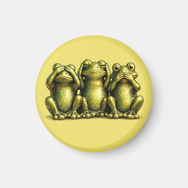 Íman See Hear Speak No Evil Funny Frogs (Frente)