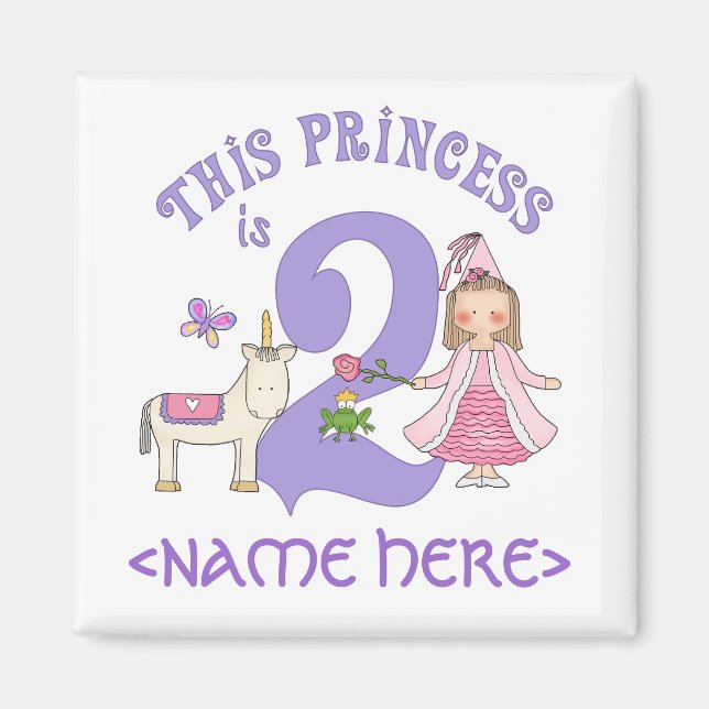 Íman Segundo aniversário da Princesa Unicorn (Frente)