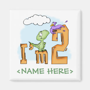 Íman segundo aniversário Diversão Dino