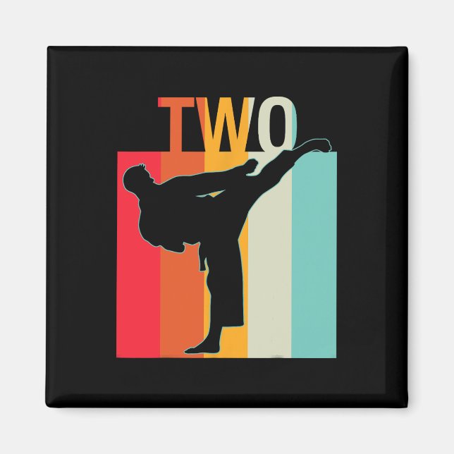 Íman segundo aniversário dotado de Karate Retro Taekwon (Frente)