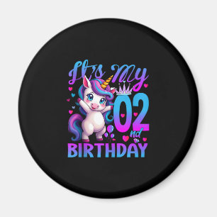 Íman segundo aniversário unicórnio É o meu segundo aniv