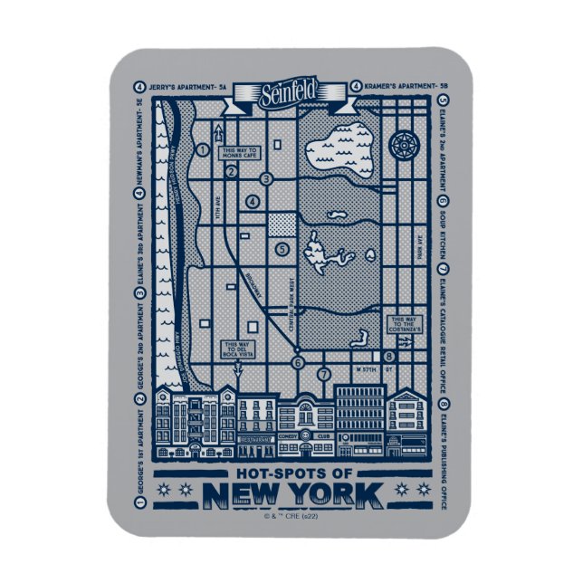 Íman Seinfeld | Hot Spots of New York Map (Vertical)