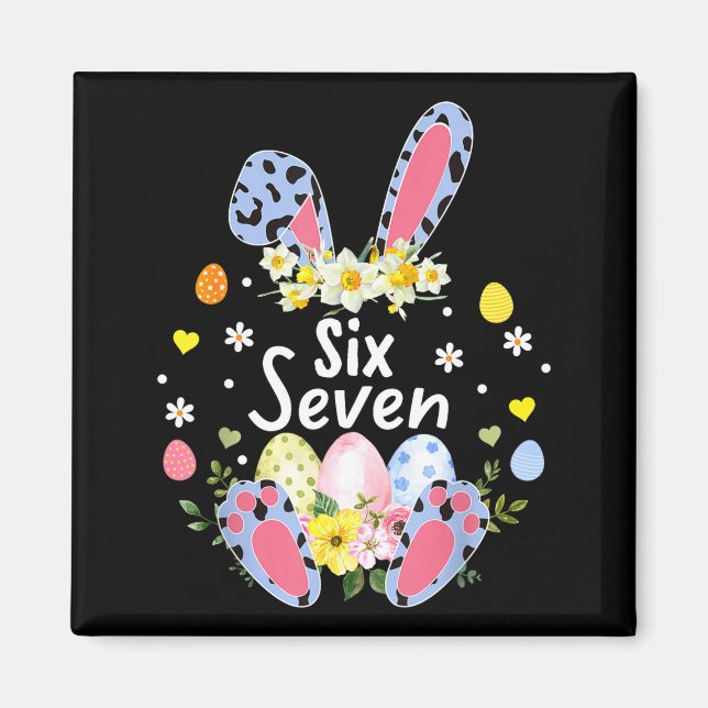 Íman Seis Sete 67 Meme 6 7 Bunny Leopardo Crianças Dive (Frente)