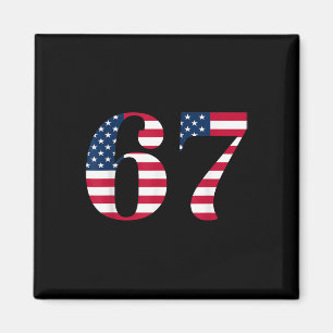 Íman Seis Sete 67 Meme Divertido Bandeira Americana dos