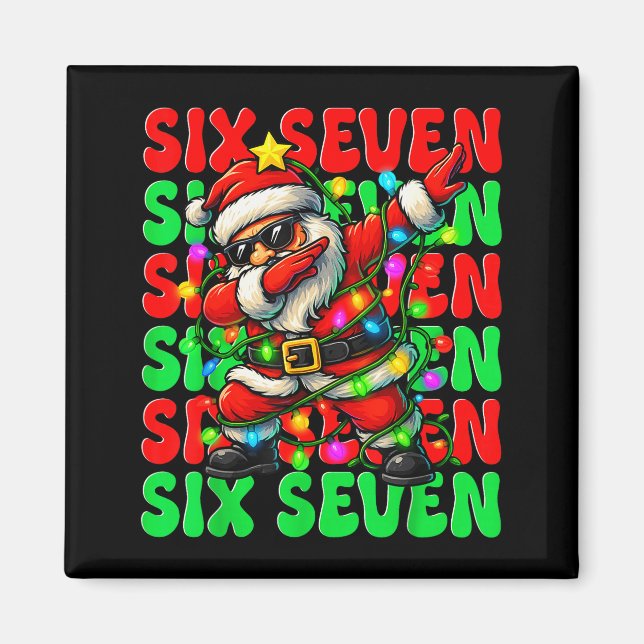 Íman Seis Sete 6 7 Meme Dabbing Papai Noel Natal 67 Paj (Frente)