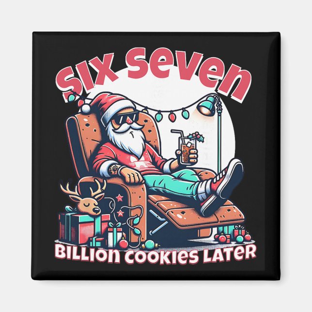 Íman Seis Sete Biscoitos de Natal para Meme de Natal En (Frente)