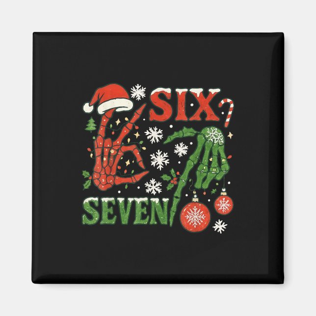 Íman Seis Sete Meme Natal 6-7 Natal Esqueleto Ha (Frente)