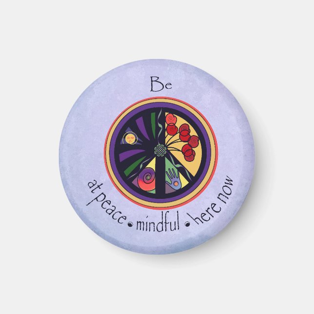 Íman Seja em Peace Mandala Magnet (Frente)
