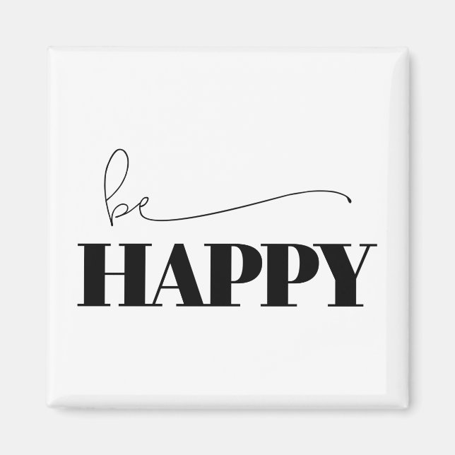 Íman Seja feliz tipografia (Frente)