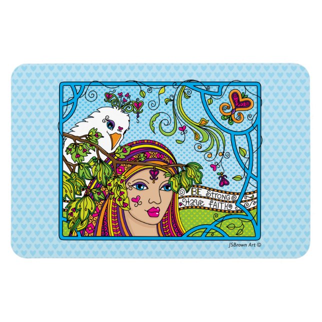 Íman Seja Forte_Tenha Fé_Ímã Flexível 6"x4" (Horizontal)