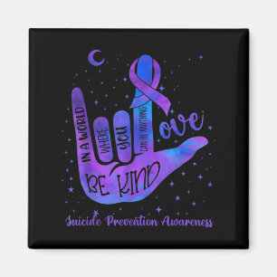 Íman Seja Gentil Amor Tie Dye Sinal de Mão Prevenção