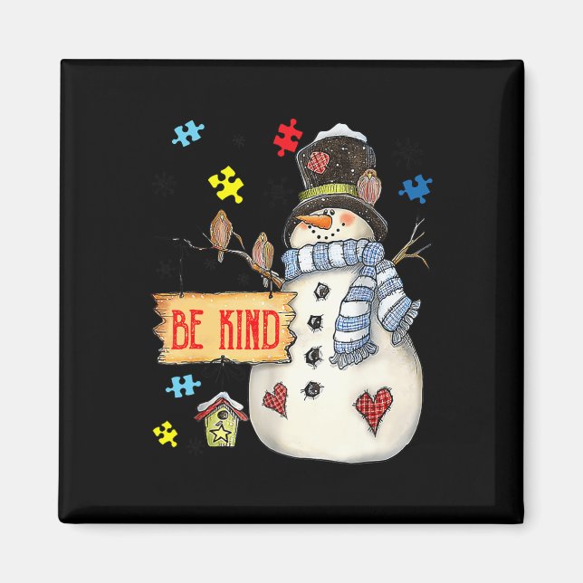 Íman Seja gentil com o Quebra-cabeça do boneco de neve  (Frente)