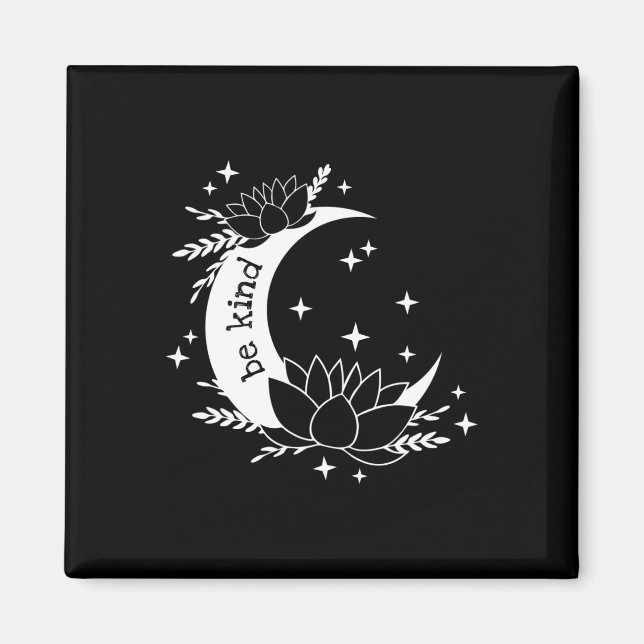 Íman Seja Gentil Lua e Flor de Lótus Yoga Meditação (Frente)