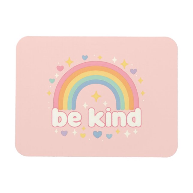 Íman Seja Gentil – Positividade Arco-íris Pastel (Horizontal)