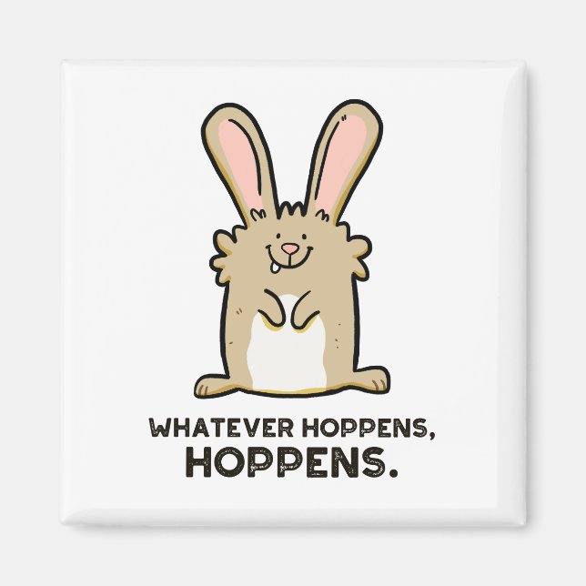 Íman Seja lá o que for, Hoppens Rabbit Pun Magnet (Frente)