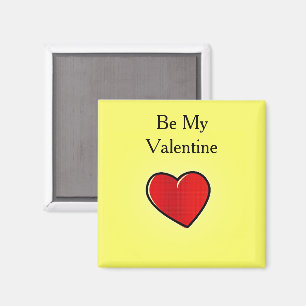 Íman Seja meu coração vermelho namorados em amarelo