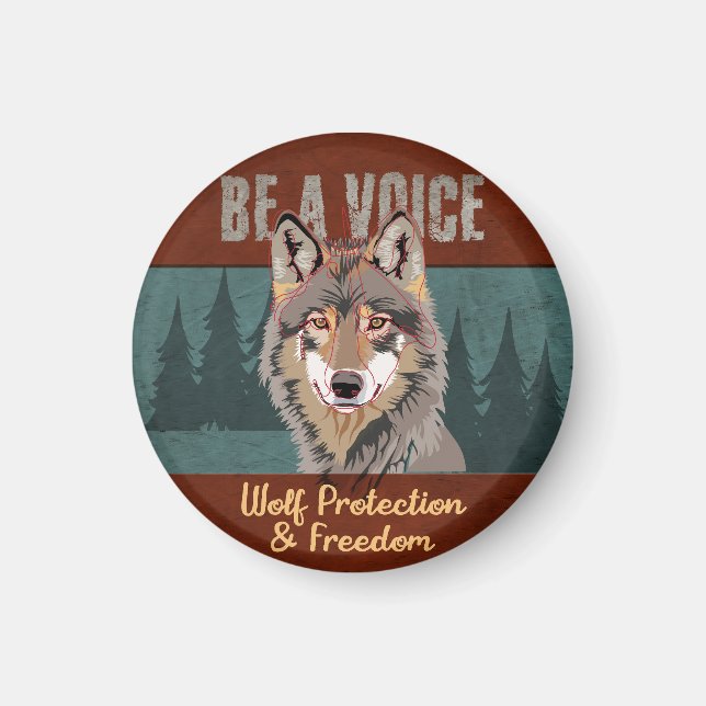 Íman Seja uma voz - Proteção e Liberdade do Lobo (Frente)