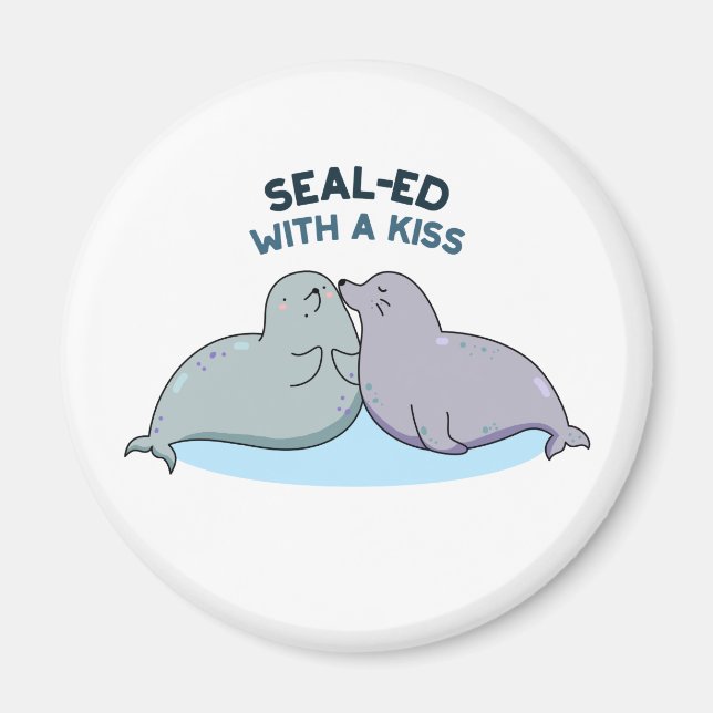 Íman Selado Com Um Beijo Engraçado Lion Seal Pun (Frente)