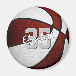 Íman seleção de basquetebol branco maroon cores persona