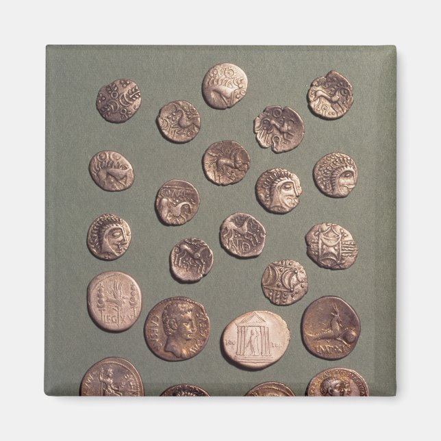 Íman Seleção de moedas cilíndricas e romanas (Frente)