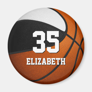 Íman seleção negra de basquetebol em branco crianças pe