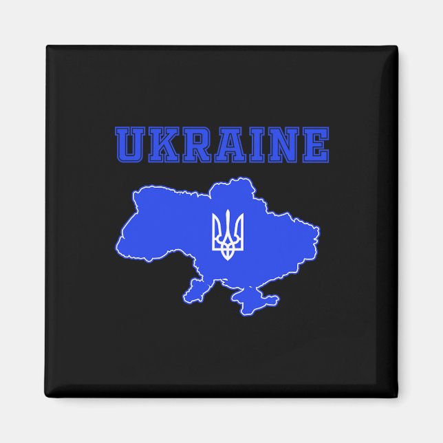 Íman Seleção Ucraniana de Futebol Camisa Ukr Mapa e Tri (Frente)