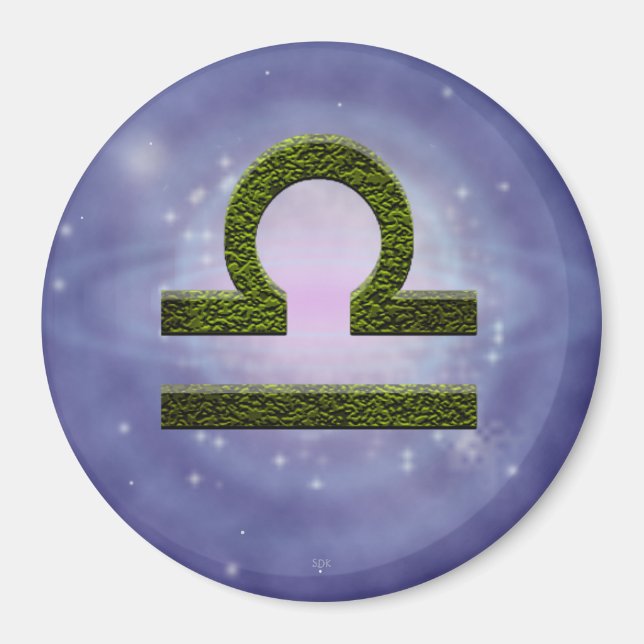 Íman Selecionar Cor Libra Símbolo Astrológico Zodiac (Frente)