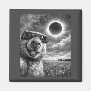 Íman Selfie de Capivara Animais Engraçados Eclipse Sola