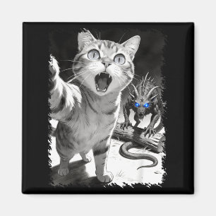Íman Selfie de gato com chupacabra meme criptid funny