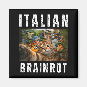 Íman Selfie de gato com meme engraçado de brainrot ital