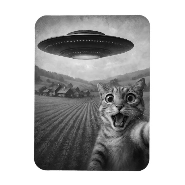 Íman Selfie De Gato Com Presentes De Gato Engraçado De  (Vertical)