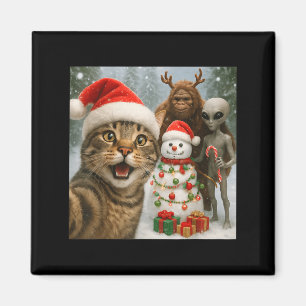 Íman Selfie De Gato De Natal Engraçado Com Alienígena D
