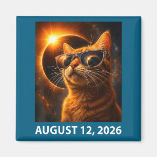 Íman Selfie de Gato Eclipse Total Solar 2026 12 de Agos