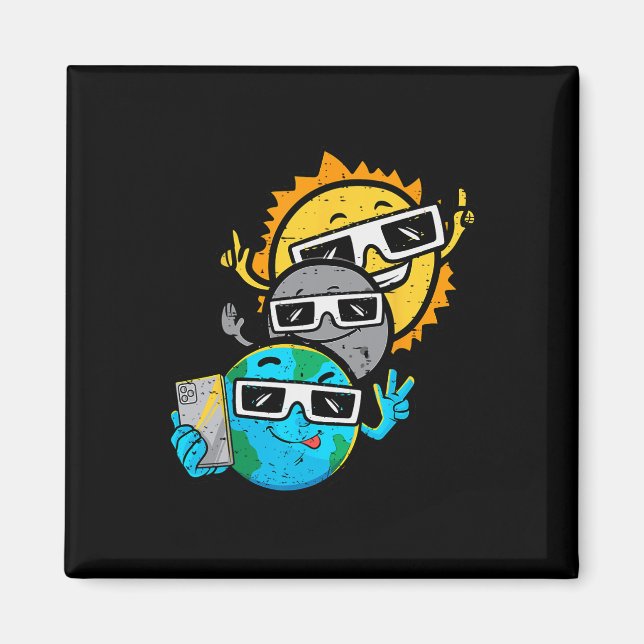 Íman Selfie Earth Moon Sun Chaser Total Eclipse Solar 2 (Frente)